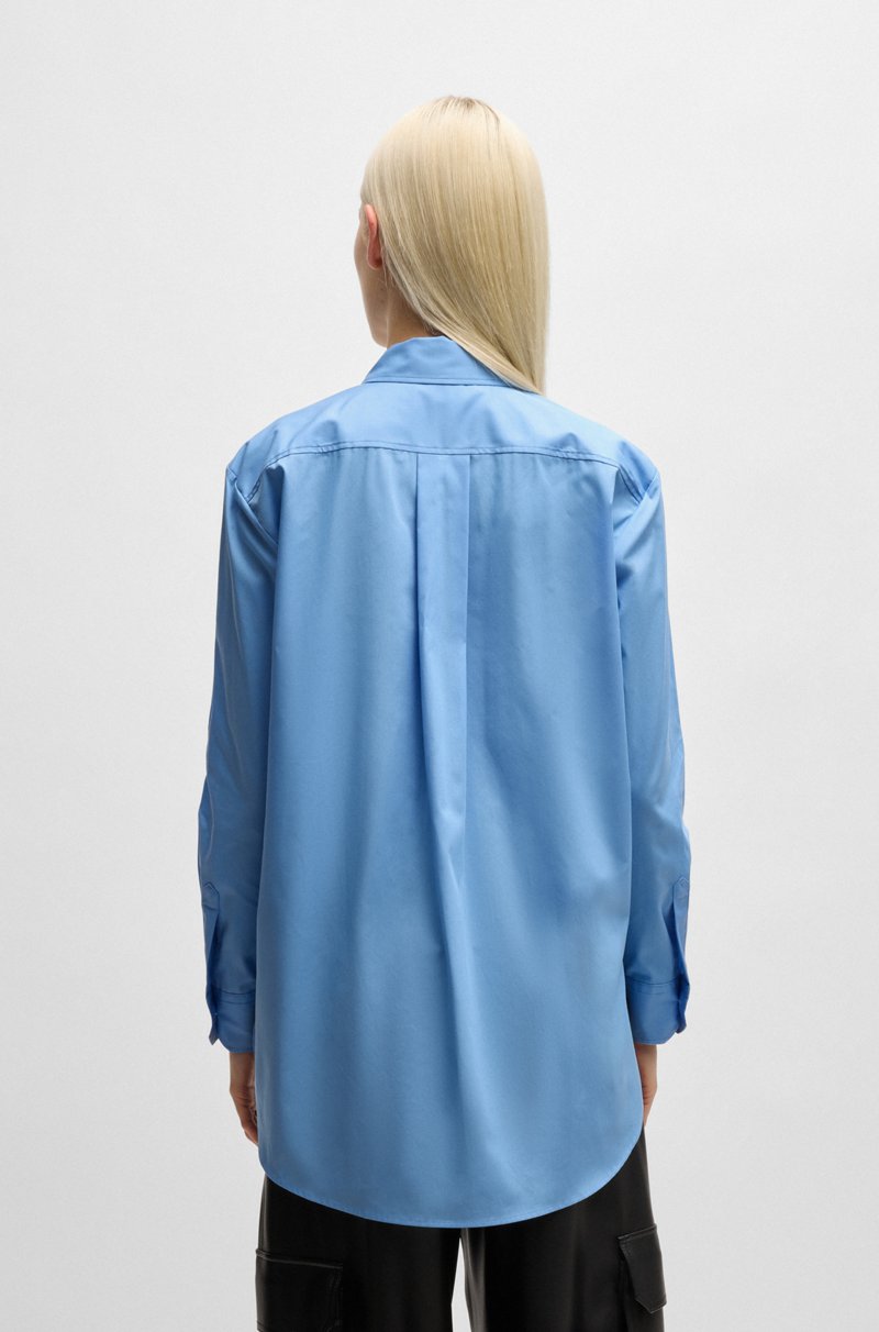 Hugo Boss Blusa Oversize Fit De Lona De Algodón Con Logo Bordado