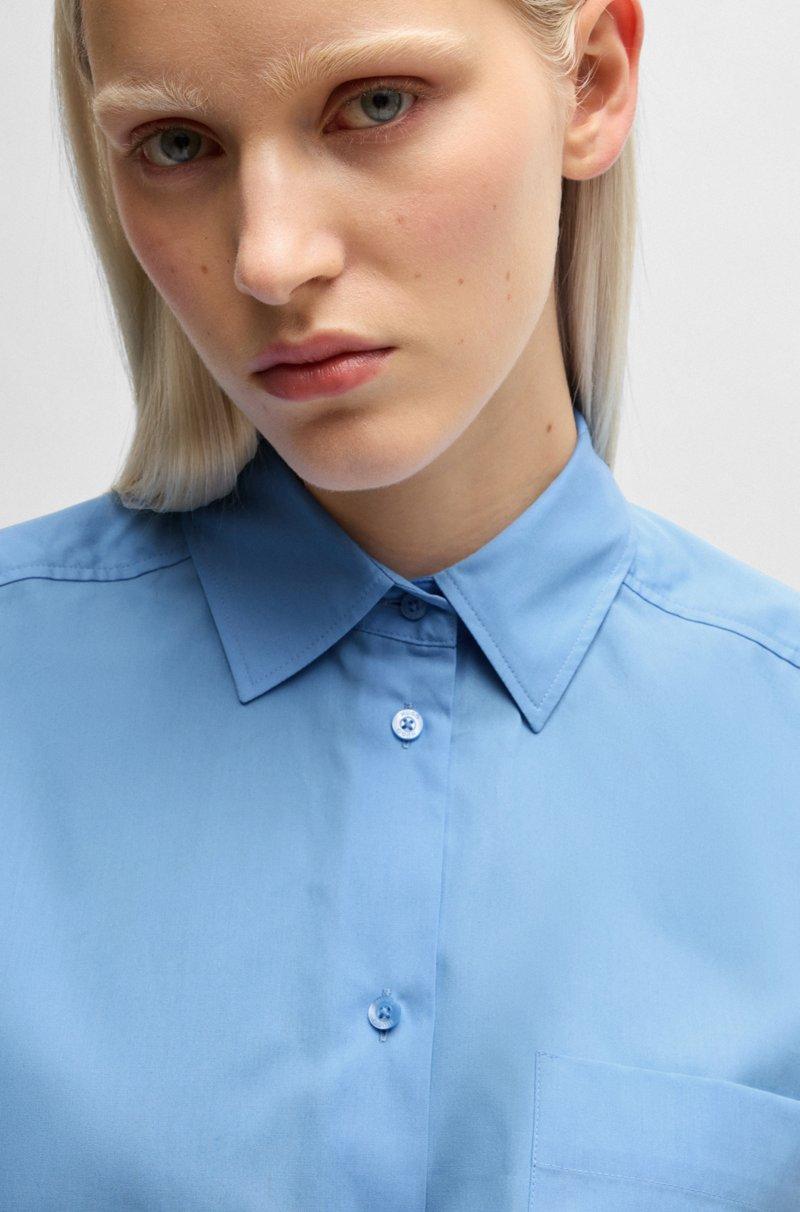 Hugo Boss Blusa Oversize Fit De Lona De Algodón Con Logo Bordado