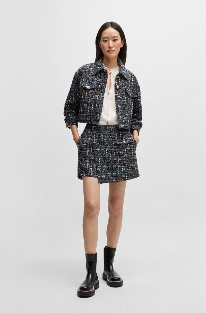 Hugo Boss Blusa Regular Fit Con Cordón En El Cuello Y Detalle De Volante