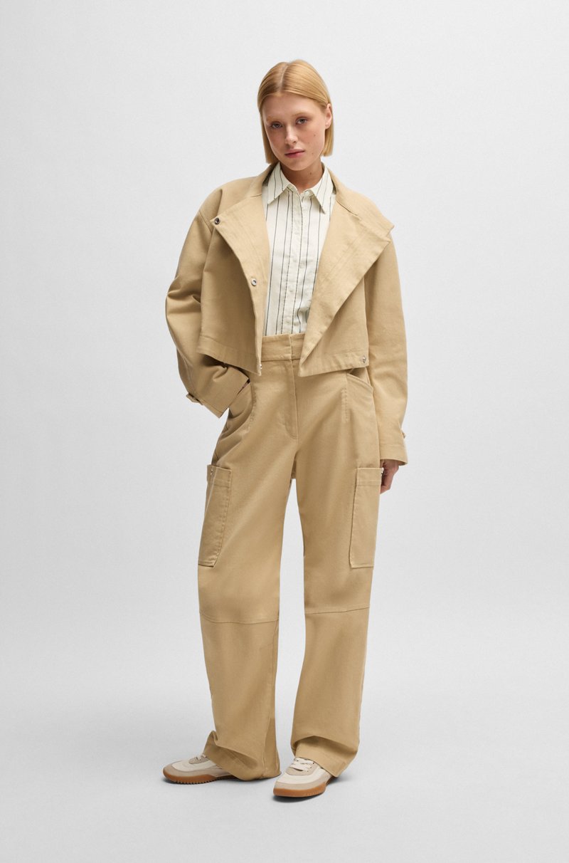 Hugo Boss Blusa regular fit de algodón elástico a rayas