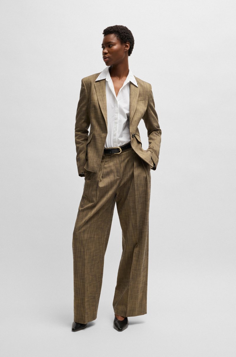 Hugo Boss Blusa Regular Fit De Algodón Y Seda Con Monograma Double B