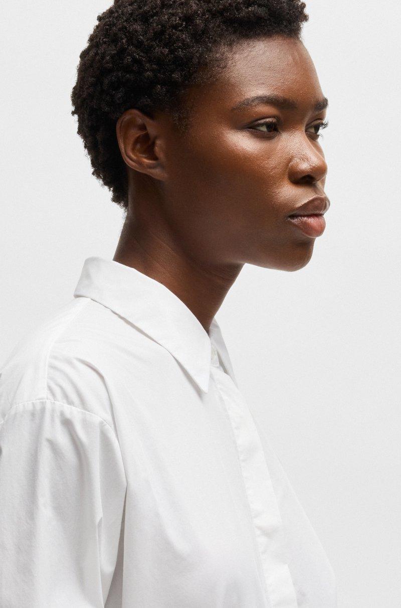 Hugo Boss Blusa Regular Fit De Algodón Y Seda Con Monograma Double B