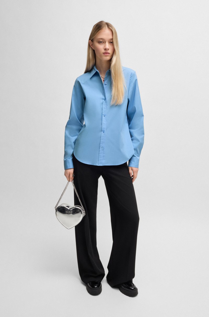 Hugo Boss Blusa Regular Fit De Lona De Algodón Elástico