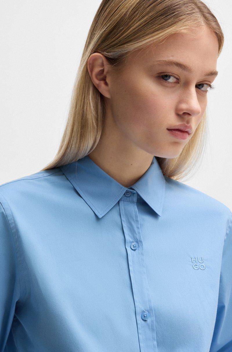 Hugo Boss Blusa Regular Fit De Lona De Algodón Elástico