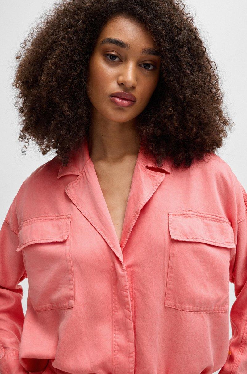 Hugo Boss Blusa Regular Fit De Lona Suave Con Bolsillos En El Pecho