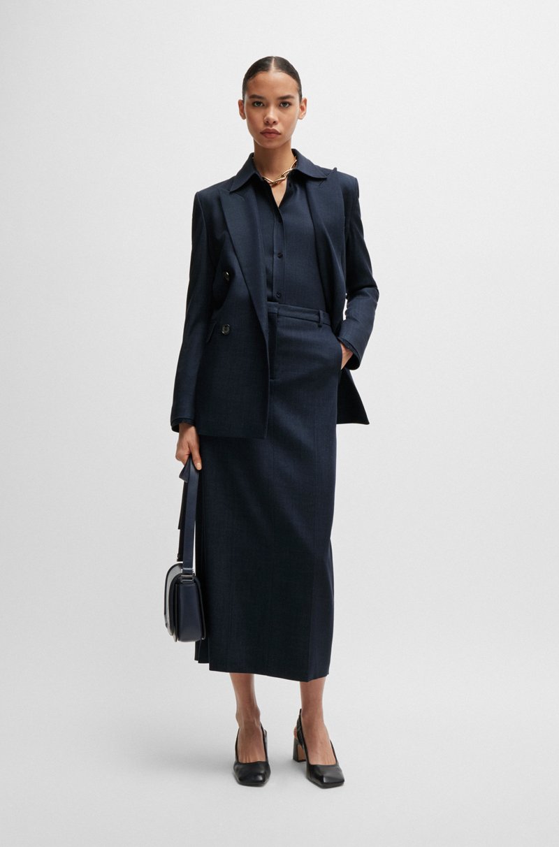 Hugo Boss Blusa Regular Fit De Sarga Con Efecto Denim