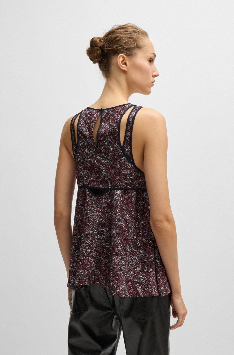 Hugo Boss Blusa Regular Fit Sin Mangas Con Detalle Solapado