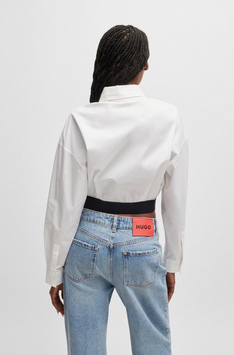 Hugo Boss Blusa Relaxed Fit Con Cintura De La Marca En Contraste