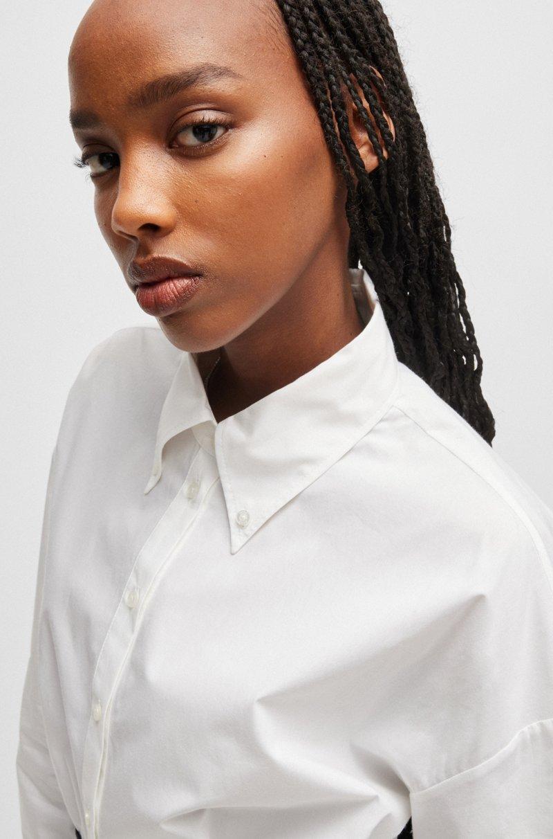 Hugo Boss Blusa Relaxed Fit Con Cintura De La Marca En Contraste