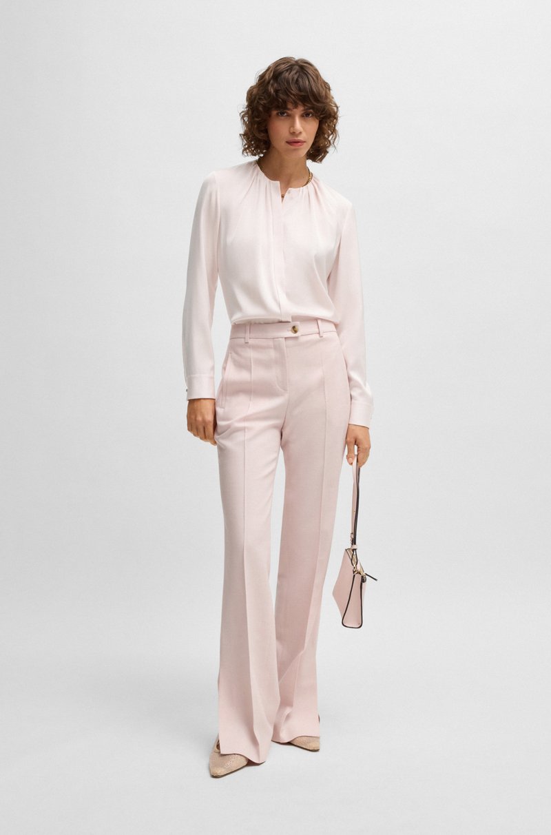 Hugo Boss Blusa Sin Cuello Regular Fit En Seda Con Elástico