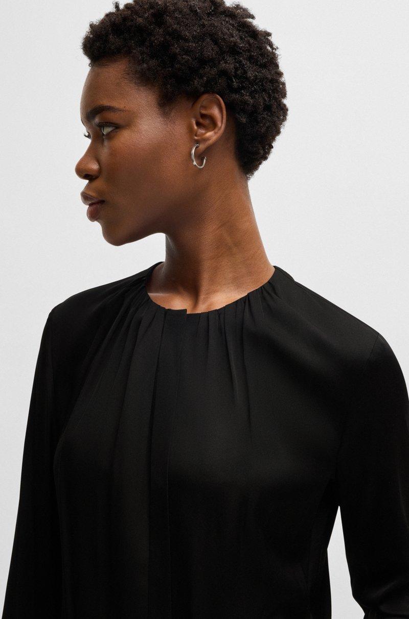 Hugo Boss Blusa Sin Cuello Regular Fit En Seda Con Elástico