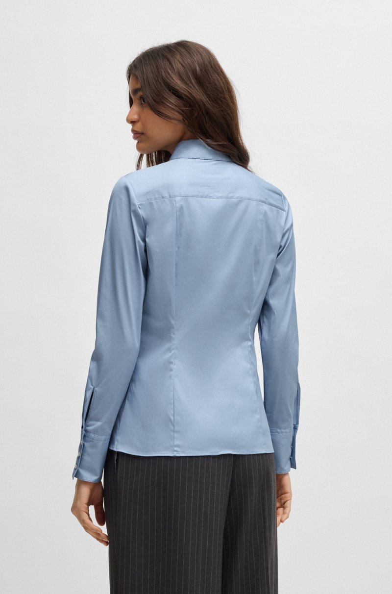 Hugo Boss Blusa Slim Fit En Popelín De Planchado Fácil