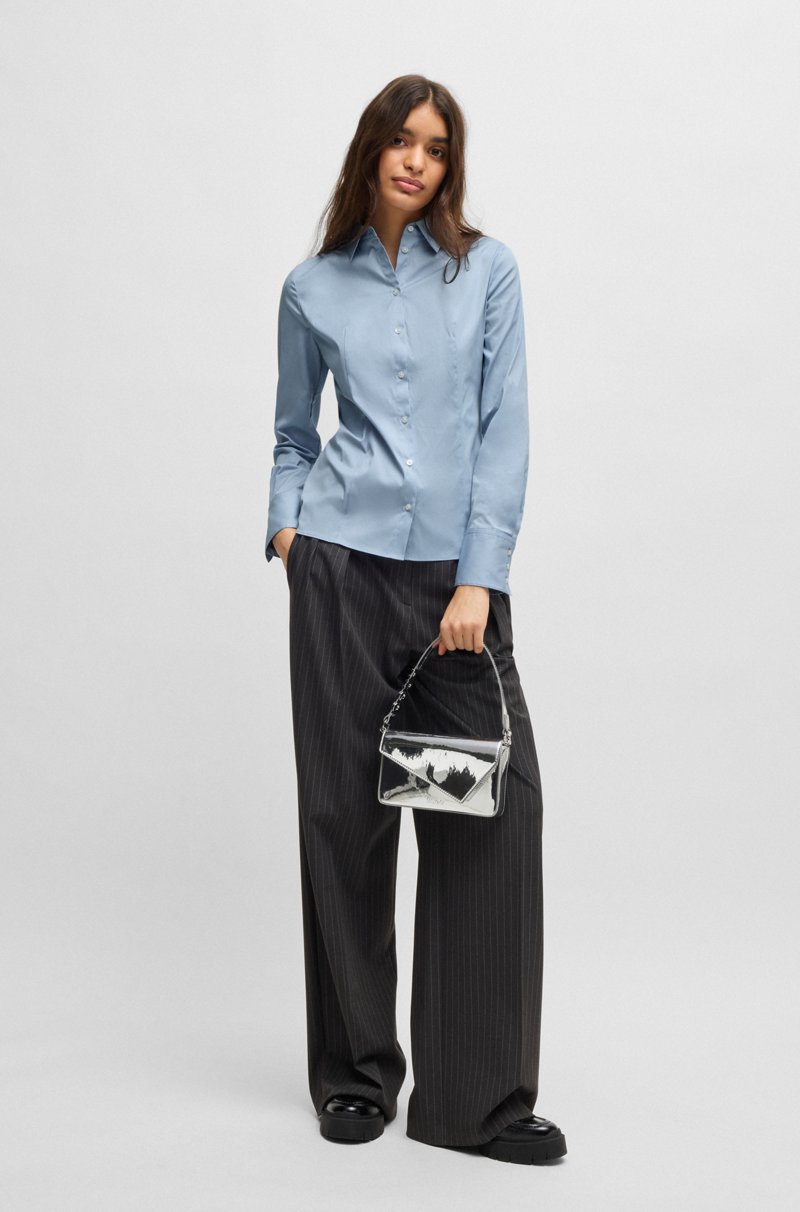 Hugo Boss Blusa Slim Fit En Popelín De Planchado Fácil