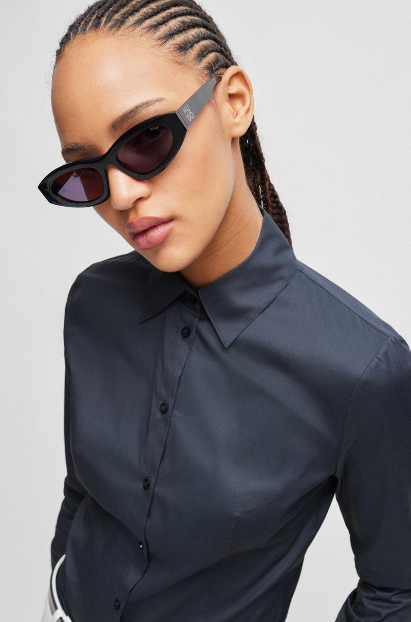 Hugo Boss Blusa Slim Fit En Popelín De Planchado Fácil