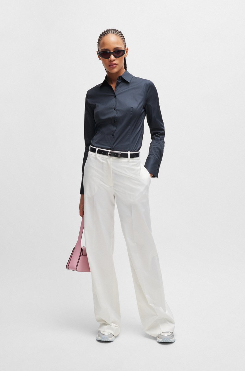 Hugo Boss Blusa Slim Fit En Popelín De Planchado Fácil