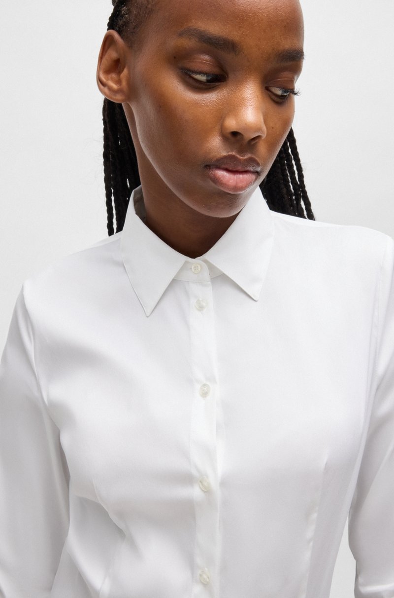 Hugo Boss Blusa Slim Fit En Popelín De Planchado Fácil