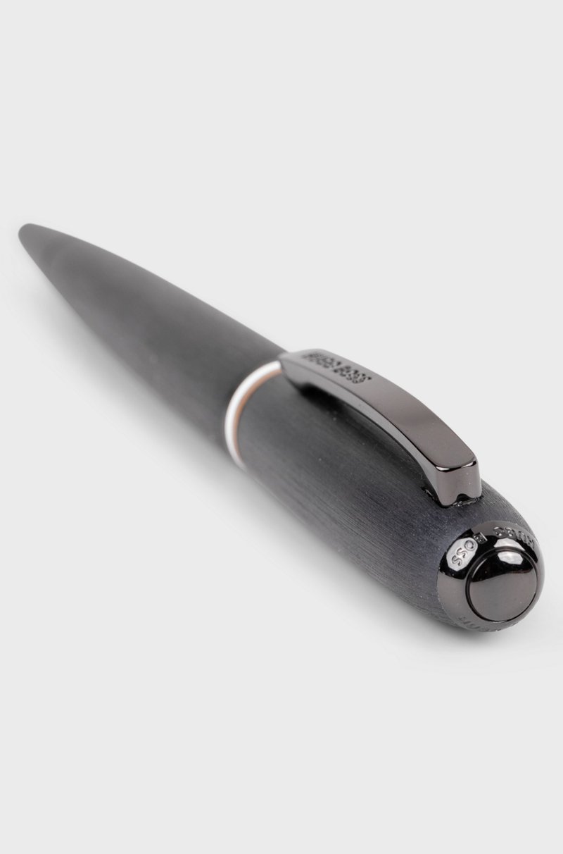 Hugo Boss Bolígrafo Cepillado Con Anillo A Rayas De La Marca