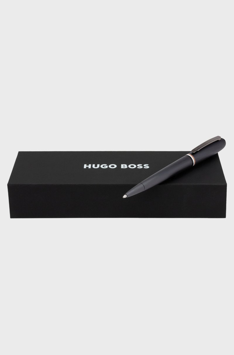 Hugo Boss Bolígrafo Cepillado Con Anillo A Rayas De La Marca