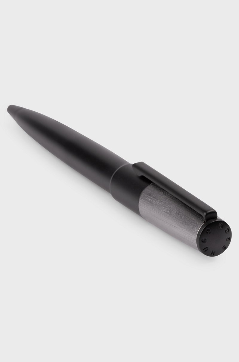 Hugo Boss Bolígrafo Con Efecto Negro Cepillado Y Cromado