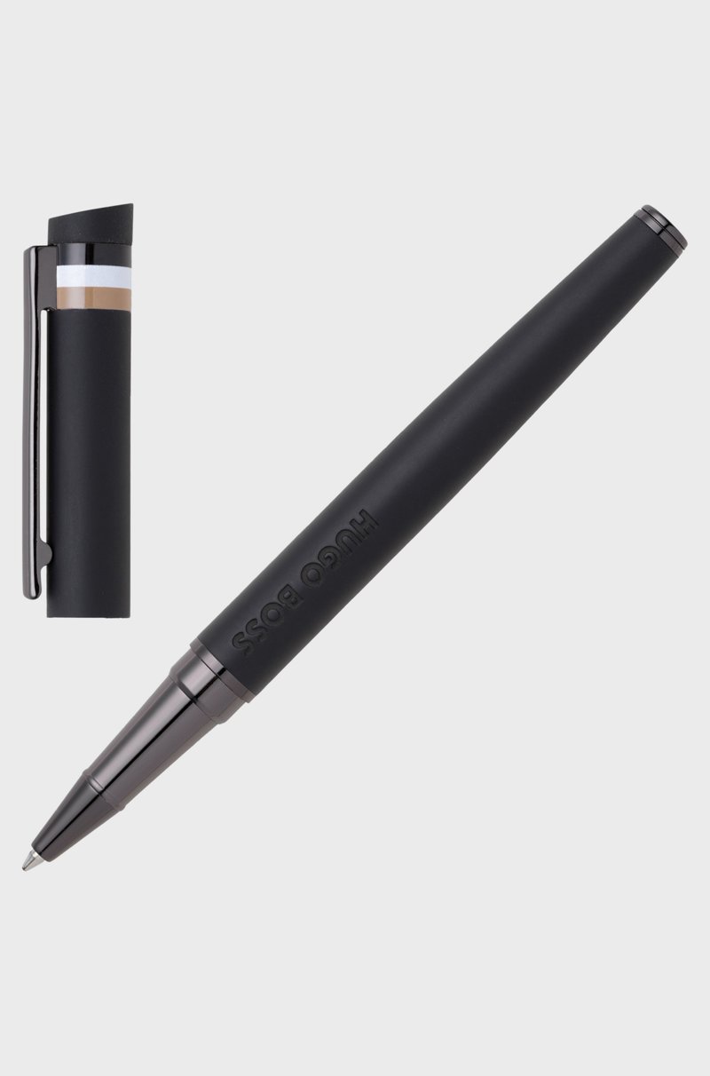 Hugo Boss Bolígrafo De Gel Negro Con Detalle De Logotipo Y Rayas De La Marca En El Capuchón