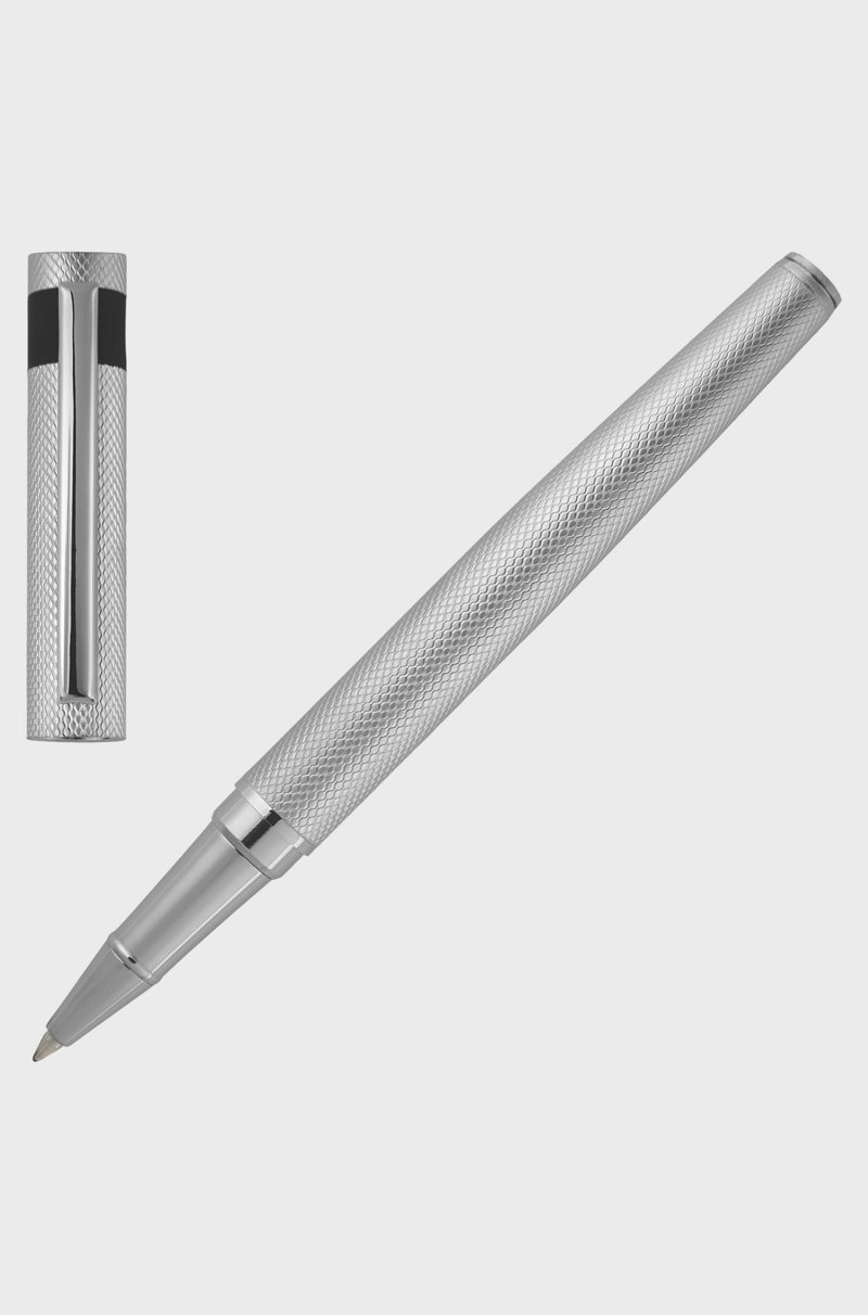 Hugo Boss Bolígrafo de gel negro con motivo tallado a diamante