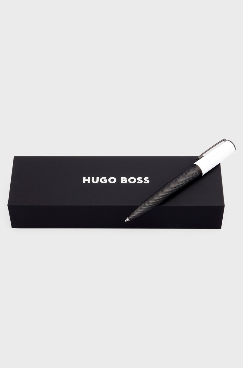 Hugo Boss Bolígrafo De Textura Mixta Con Capuchón Blanco De La Marca