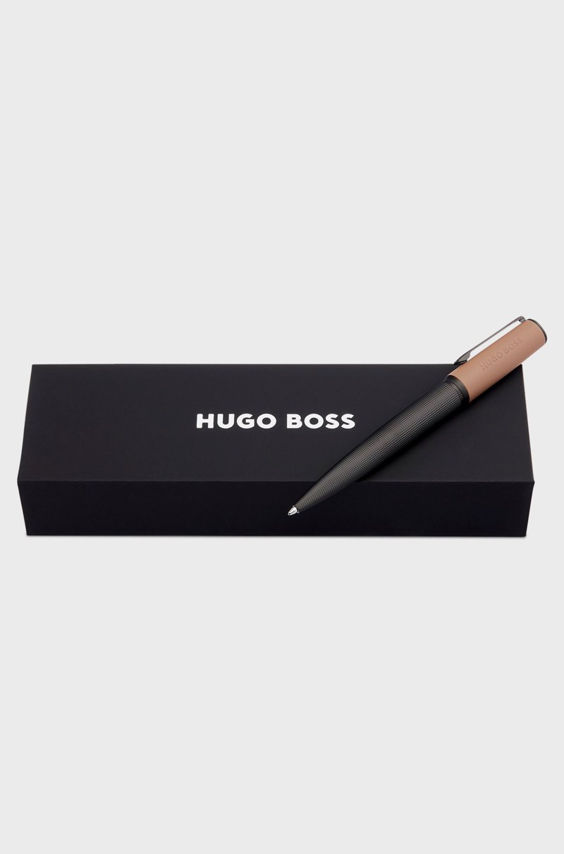 Hugo Boss Bolígrafo De Textura Mixta Con Capuchón Cámel De La Marca