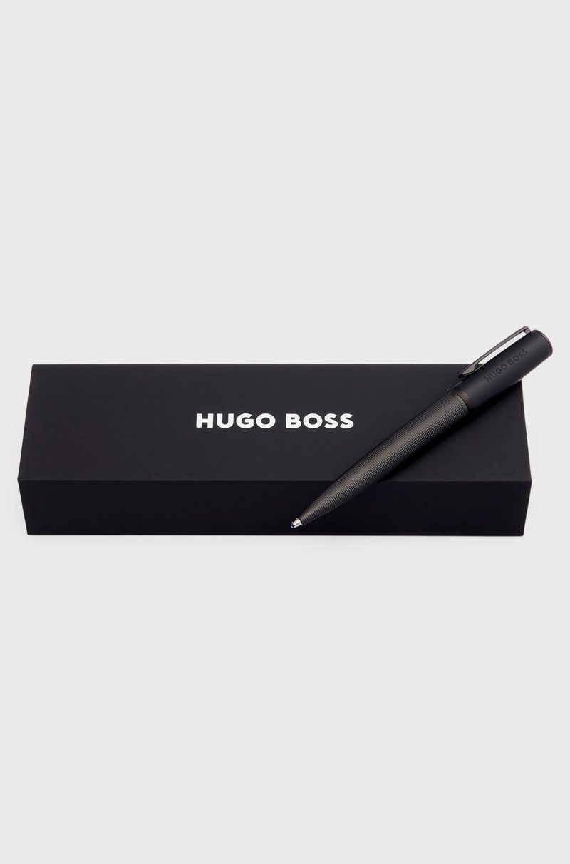Hugo Boss Bolígrafo De Textura Mixta Con Capuchón Negro De La Marca