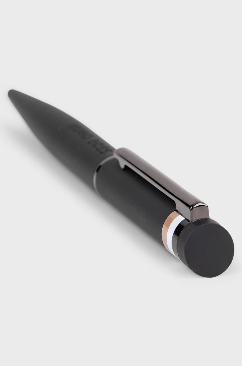 Hugo Boss Bolígrafo Negro Con Detalle De Rayas De La Marca