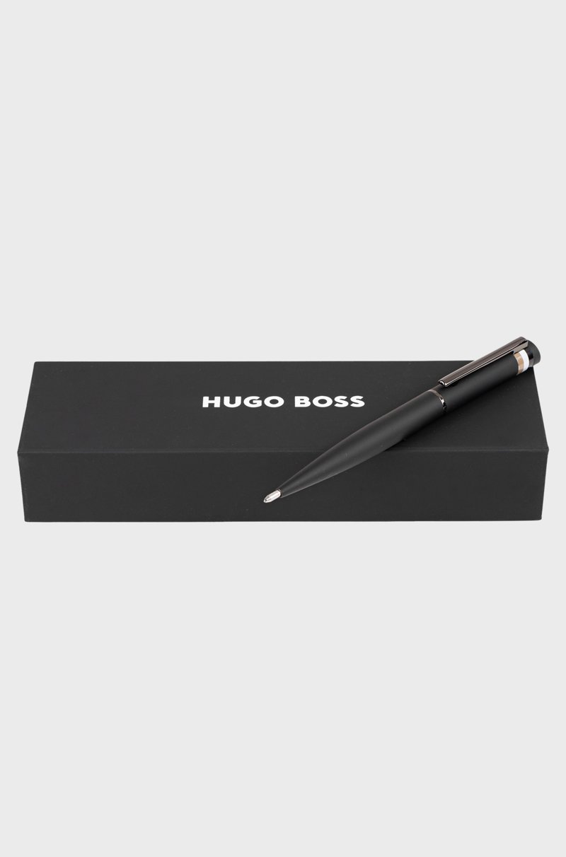 Hugo Boss Bolígrafo Negro Con Detalle De Rayas De La Marca