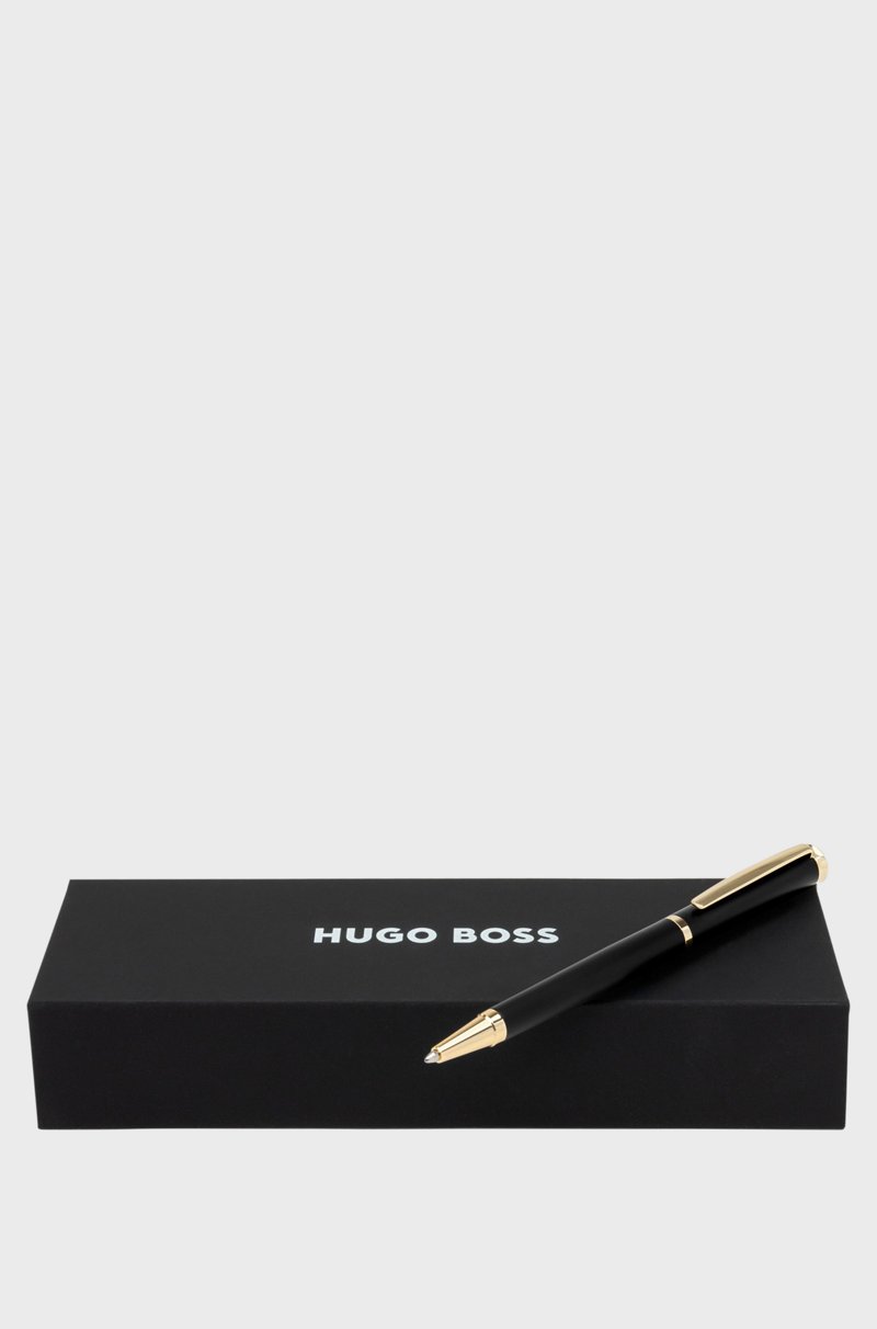 Hugo Boss Bolígrafo Negro Mate Con Detalles En Tono Dorado