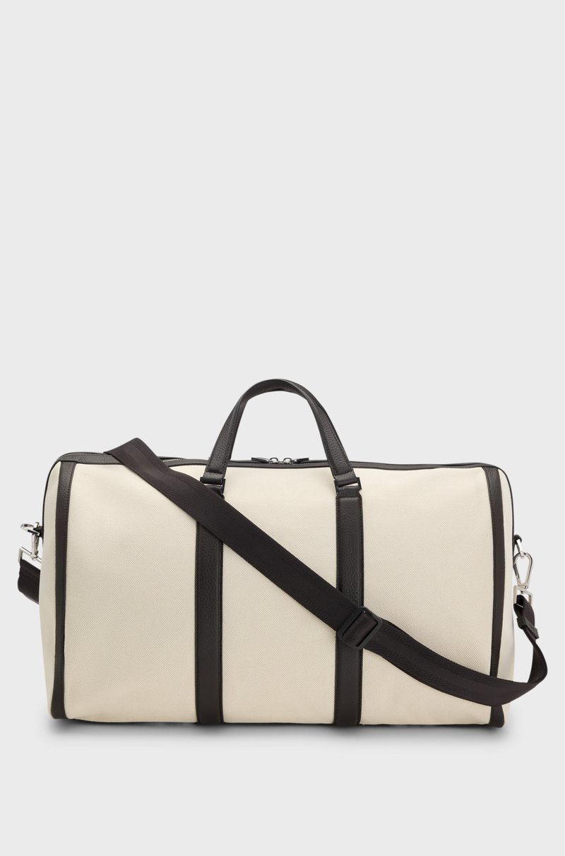 Hugo Boss Bolsa De Viaje De Lona Con Apliques De Piel