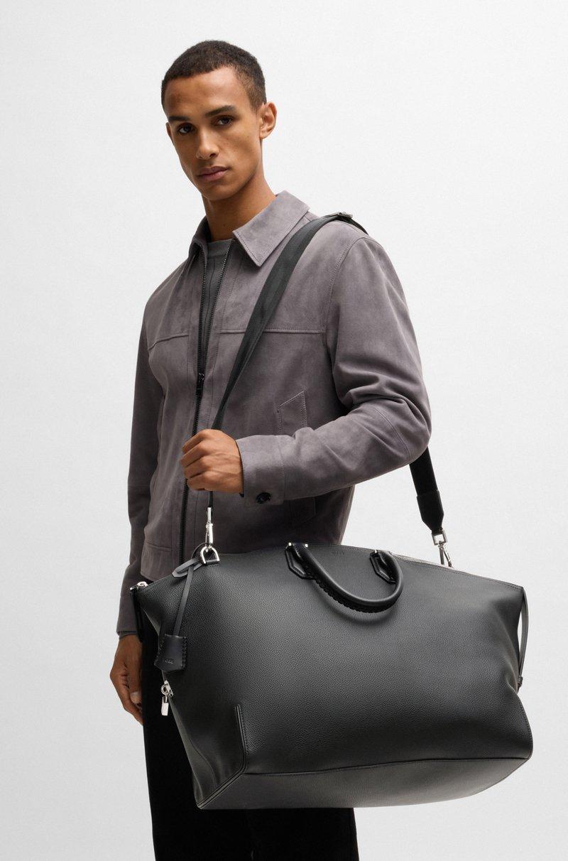 Hugo Boss Bolsa De Viaje De Piel Granulada Con Candado Metálico Extraíble