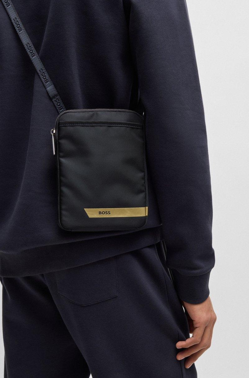 Hugo Boss Bolsito Para Colgar Al Cuello De Tejido Estampado Con Raya Y Logo