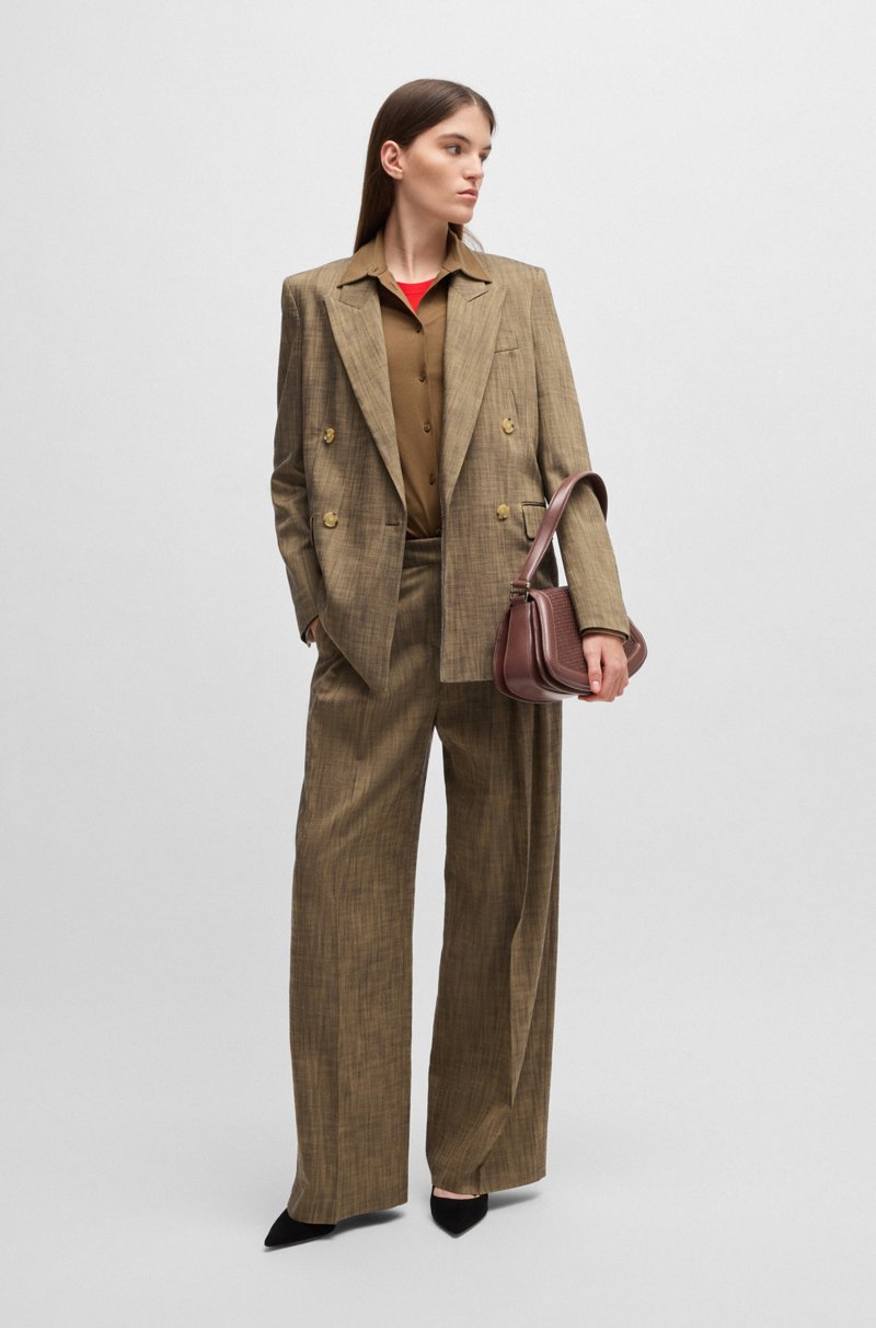 Hugo Boss Bolso Bandolera Ariell De Piel Tejida Mate