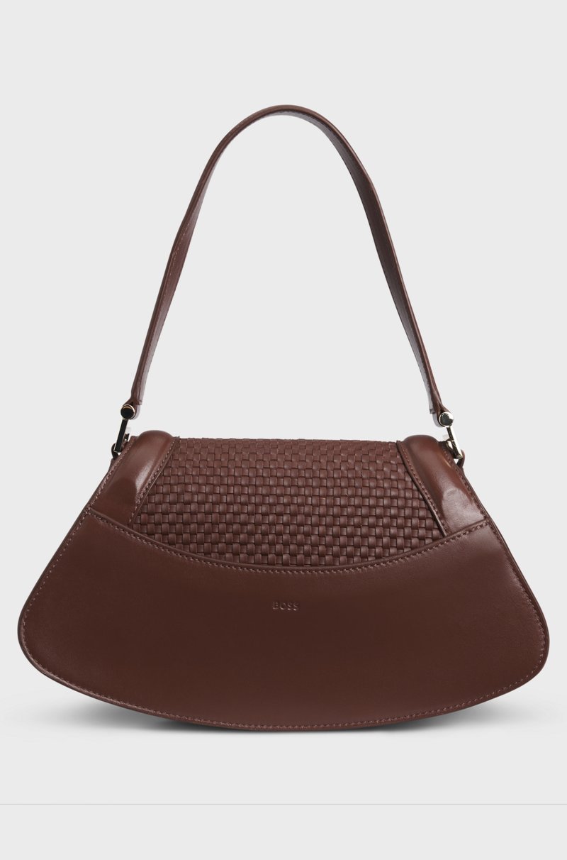 Hugo Boss Bolso Bandolera Ariell De Piel Tejida Mate