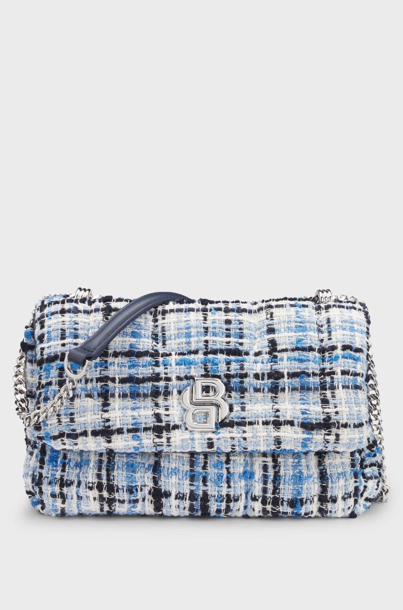 Hugo Boss Bolso bandolera de tweed multicolor con monograma Double B