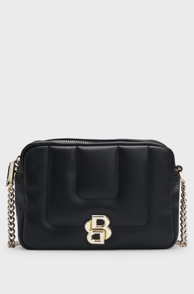 Hugo Boss Bolso cruzado guateado con monograma Double B metálico