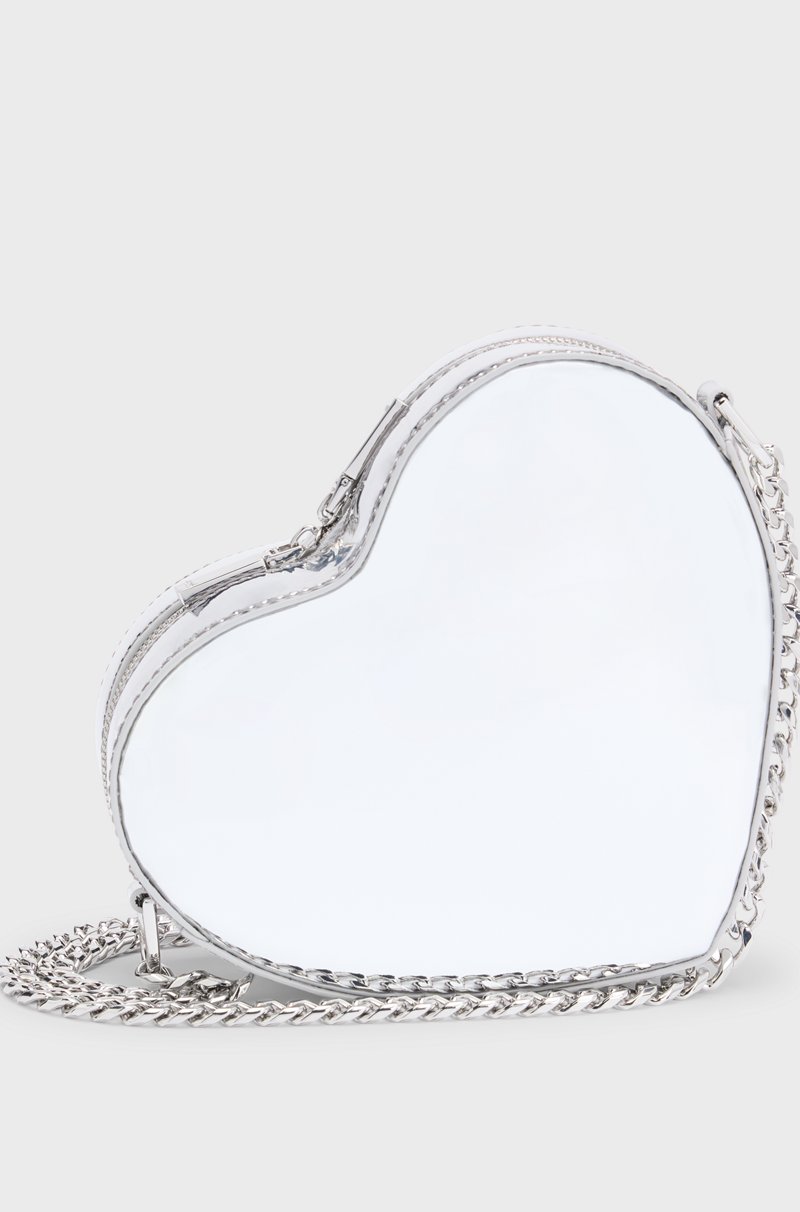 Hugo Boss Bolso De Bandolera Con Forma De Corazón En Material Plateado
