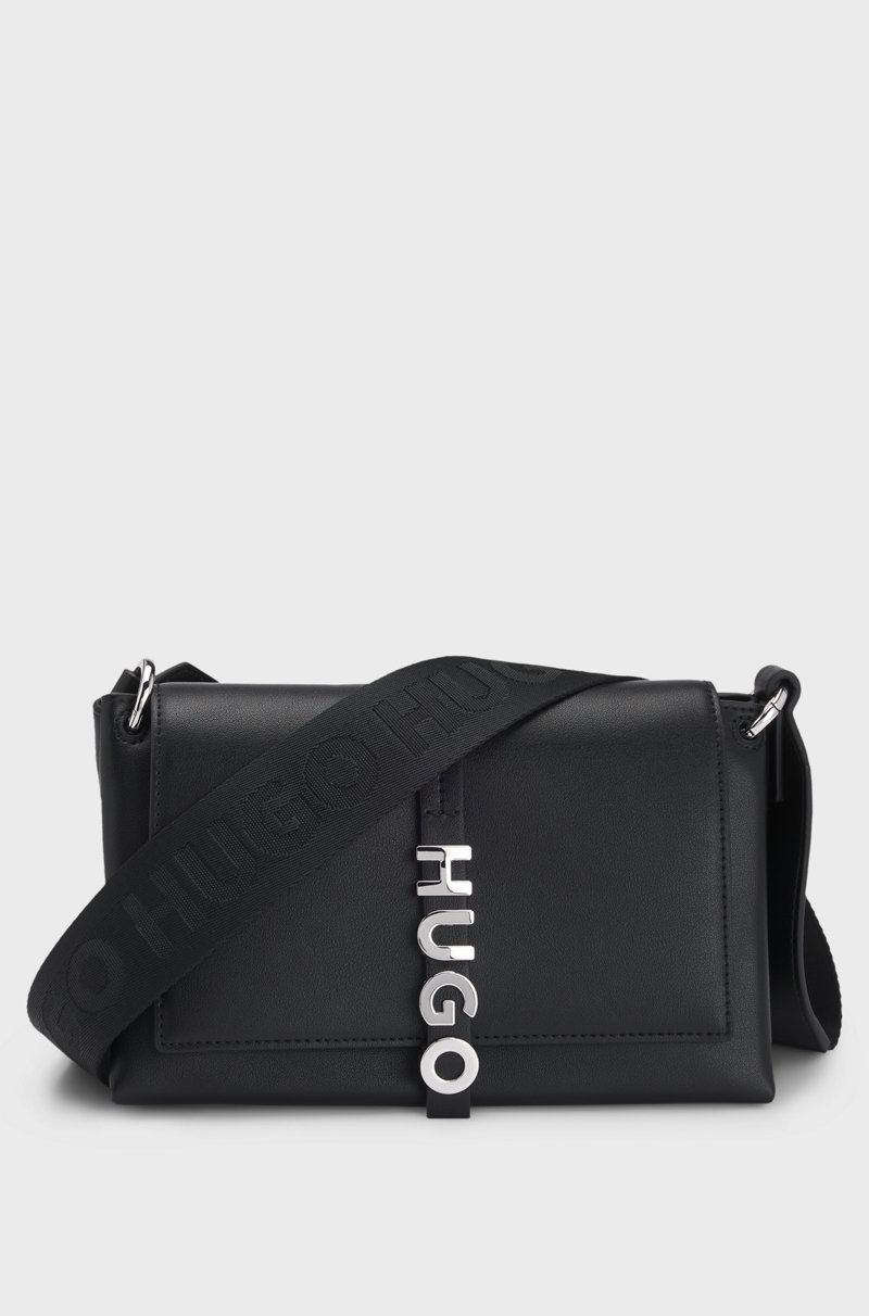Hugo Boss Bolso de bandolera de piel sintética con cierre de logo metálico