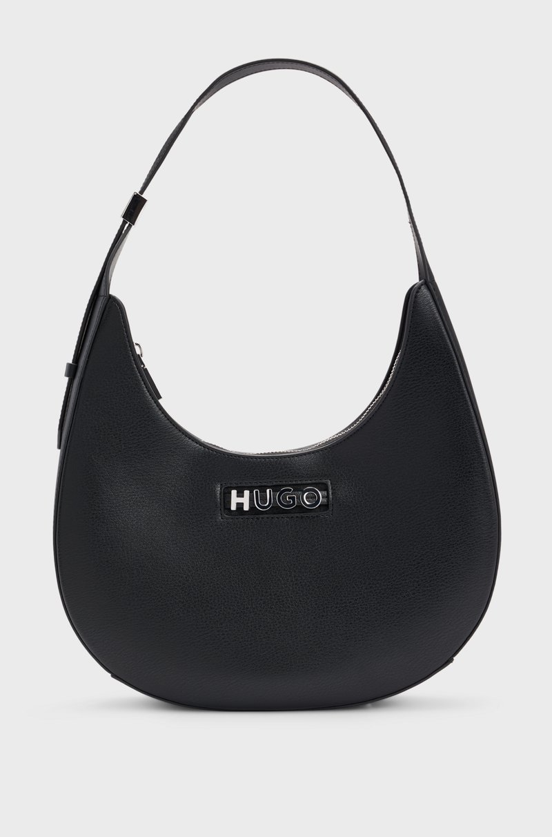 Hugo Boss Bolso hobo de piel sintética con letras de logo metálicas