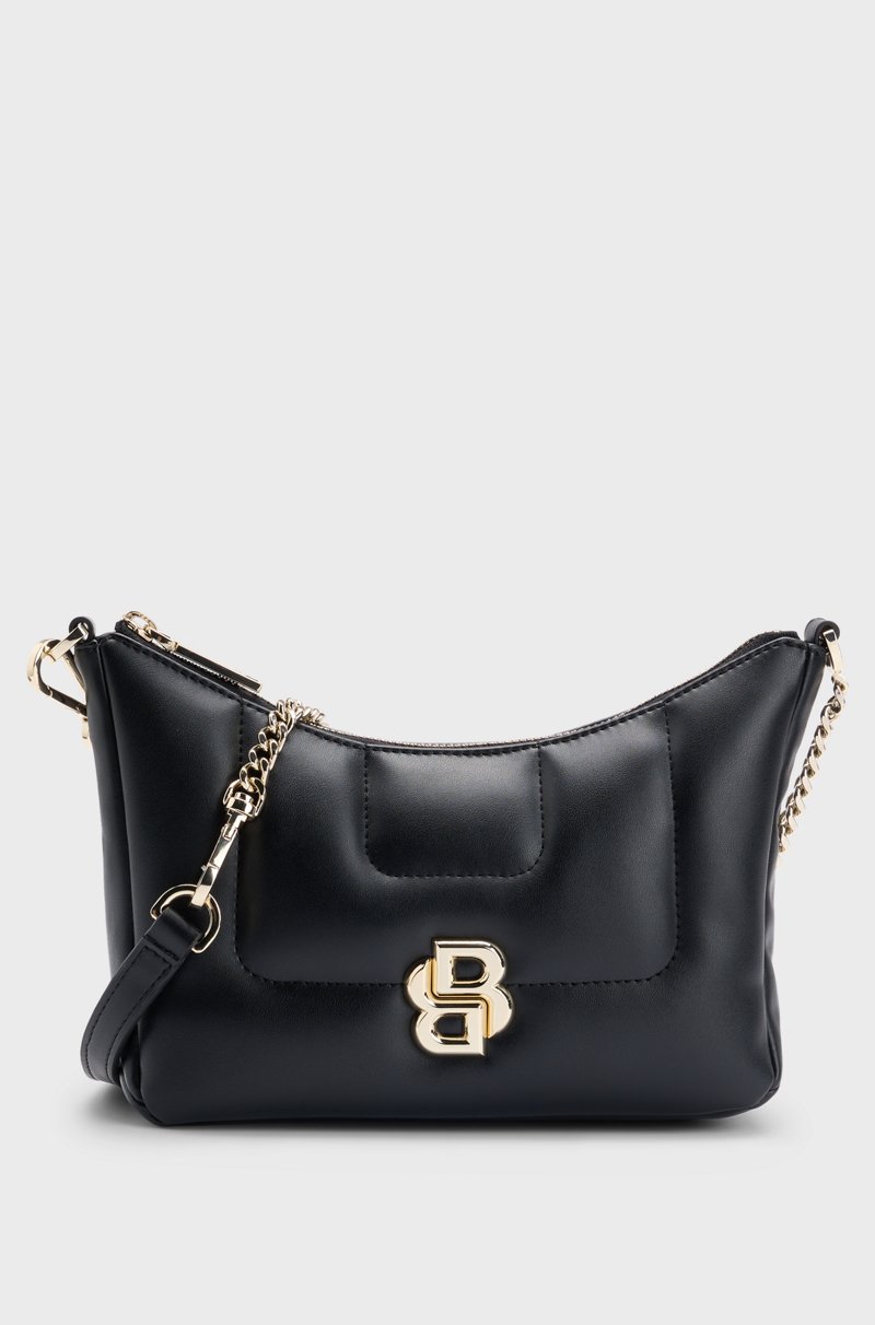 Hugo Boss Bolso hobo guateado con monograma Double B