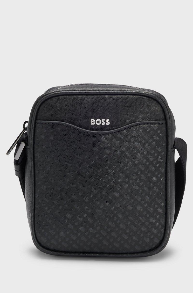 Hugo Boss Bolso mensajero con bolsillo delantero estampado con monograma