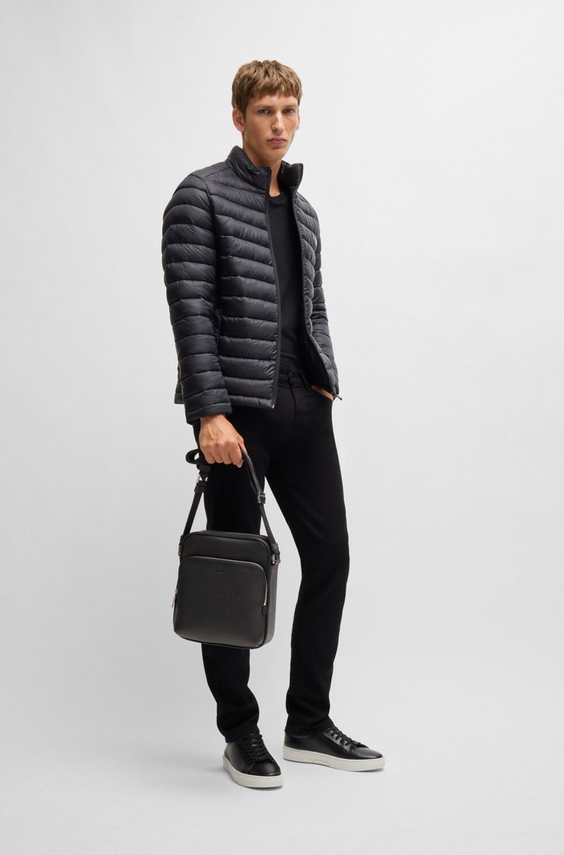 Hugo Boss Bolso Mensajero De Piel Italiana Con Logo Grabado