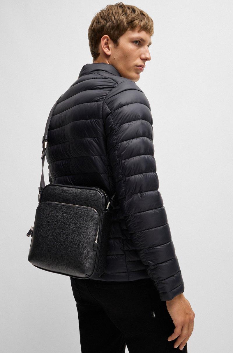 Hugo Boss Bolso Mensajero De Piel Italiana Con Logo Grabado