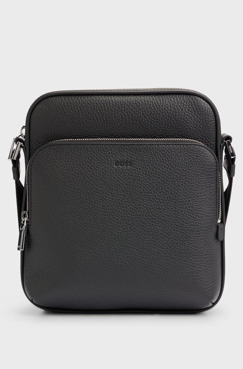 Hugo Boss Bolso mensajero de piel italiana con logo grabado