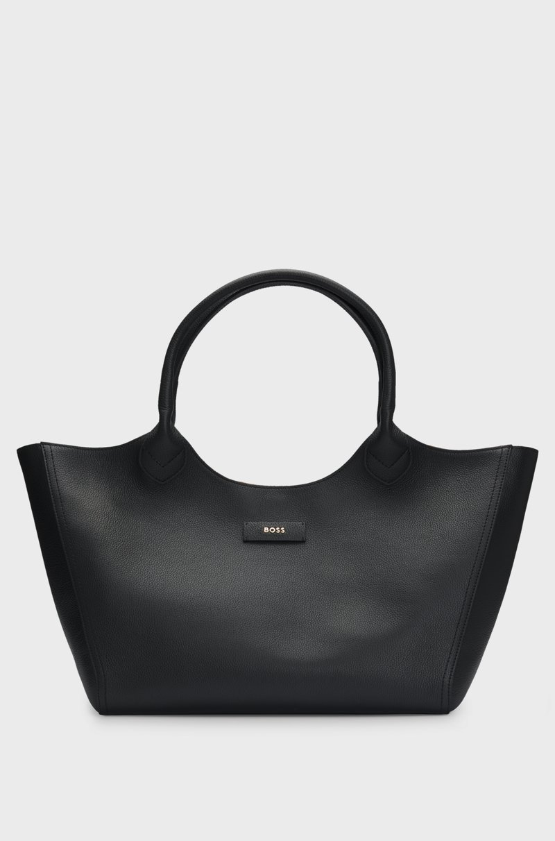 Hugo Boss Bolso tote de piel granulada con letras de logo pulidas