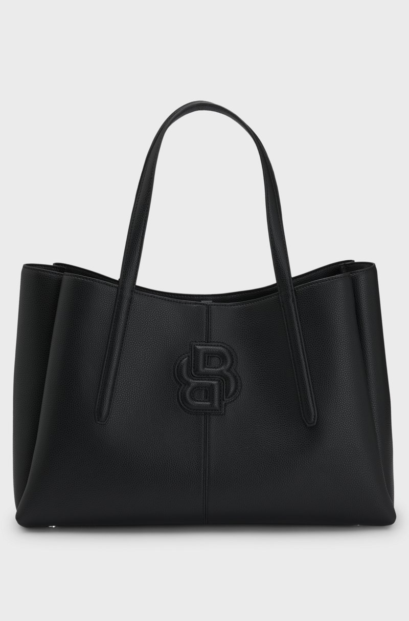 Hugo Boss Bolso tote de piel sintética granulada con monograma Double B