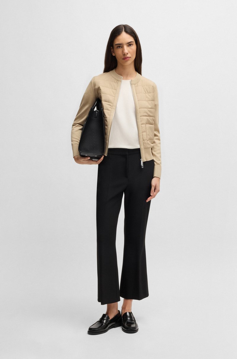 Hugo Boss Bolso Tote De Sarga Con Monogramas Y Ribetes De Piel Sintética