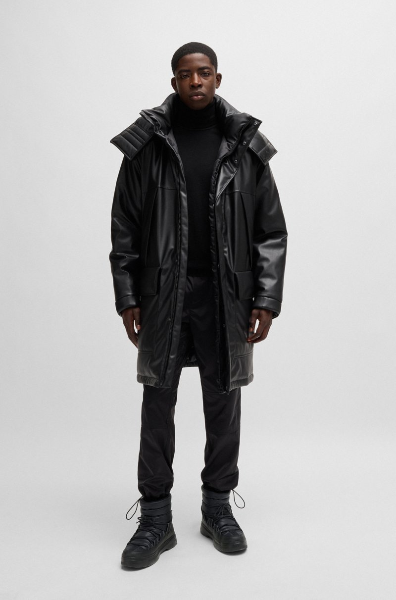 Hugo Boss Botas Con Cordones En Mezcla De Materiales Con Suela De La Marca